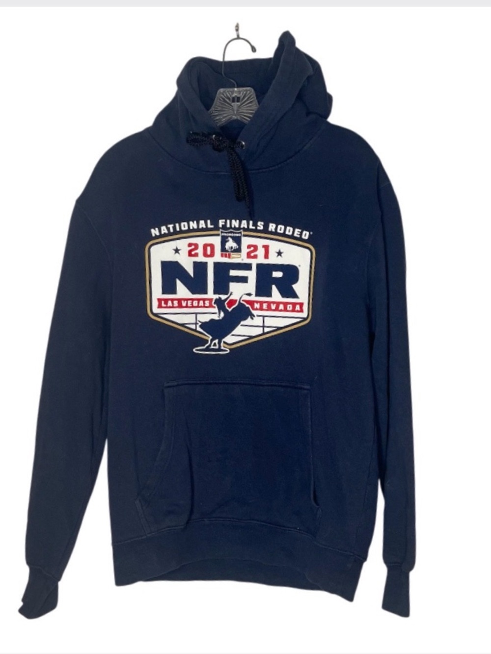 NFR 2021 National Finals Rodeo Las Vegas 2021 Authentics Blue Hoodie Size Medium